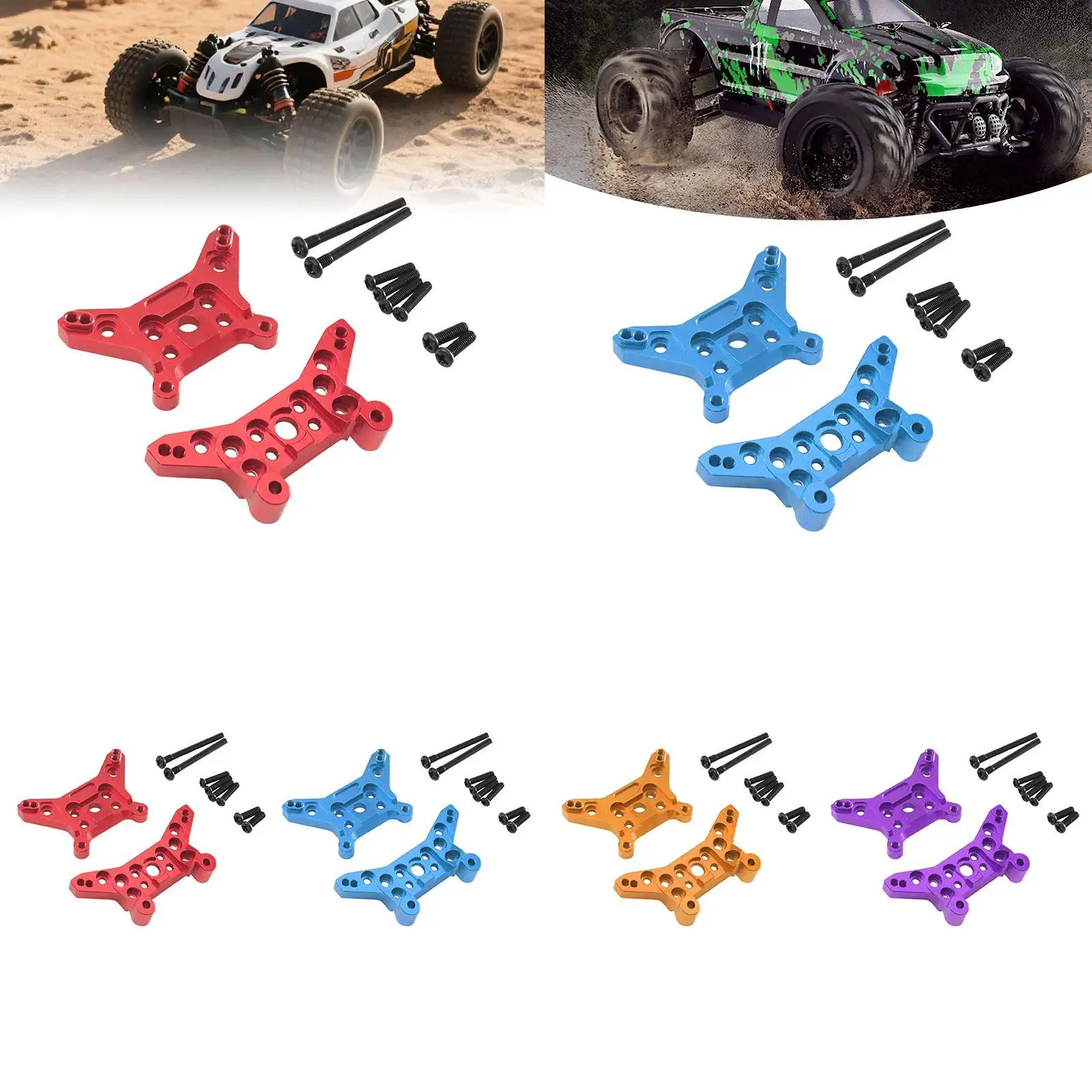 

Передняя и задняя ударная башня с дистанционным управлением для высокопроизводительного ремонта в масштабе 1:14, легко устанавливается, модернизация кронштейна амортизатора, алюминий