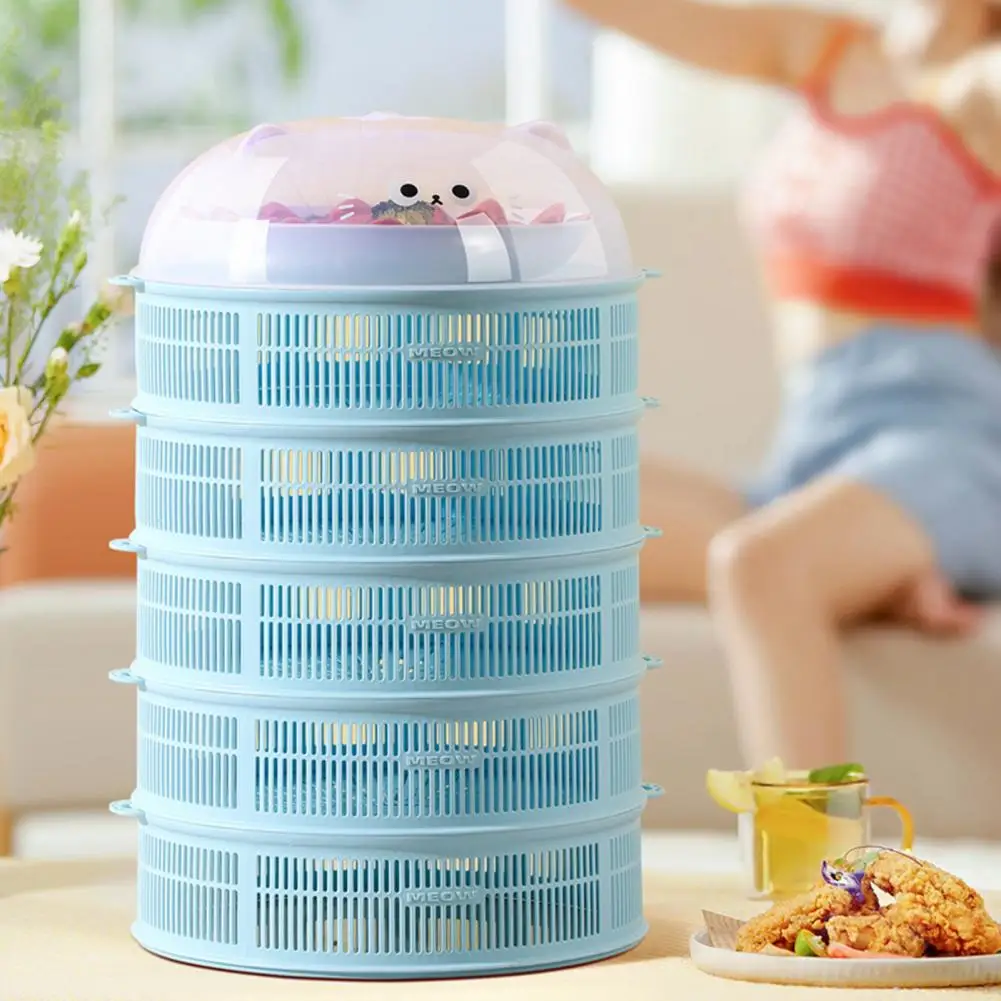 

Stackable Mesh Food Cover With Lid Multi-Function Dome For Vegetables Dumplings Seafood Meat Space-Saving Kitchen Accessory