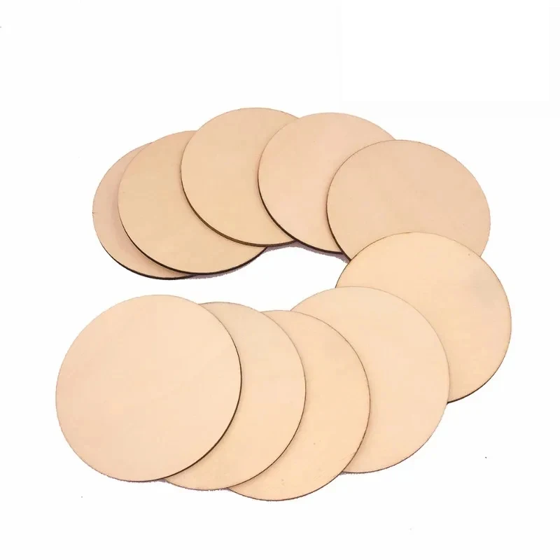 

100pcs 8cm Unfinished Wood Circles Natural Round Wooden Disc Cutouts Blank Round Wood Circle Slices for DIY Crafts