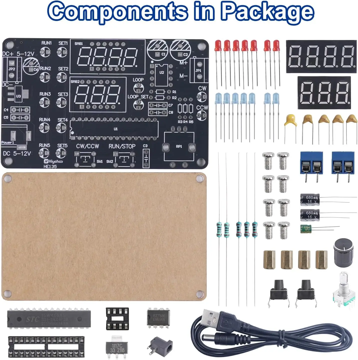 DIY Motor Controller Electronics Kit with Forward/Reverse Change Adjustable Speed Soldering Practice Project for STEM Learning
