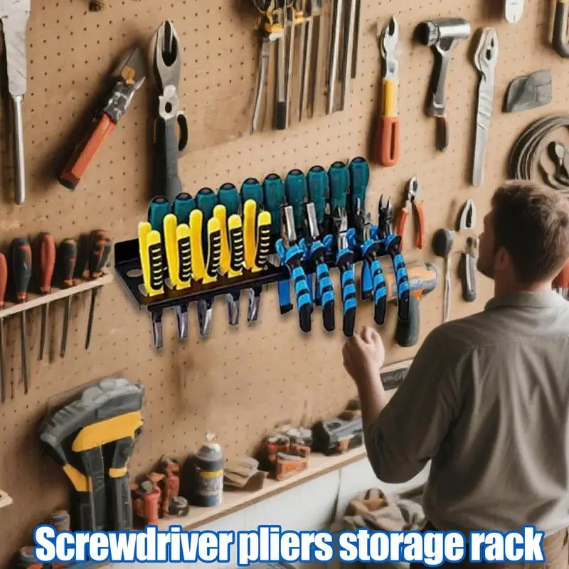 مفك البراغي المنظم جدار جبل وجع المنظم أداة اليد حامل السكك الحديدية رف تخزين حامل المرآب ورشة عمل الأجهزة أداة شماعات