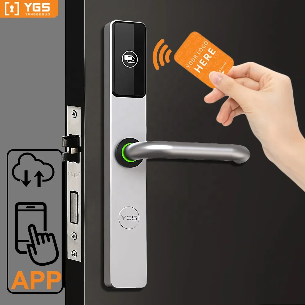 YGS lock smartphone keyless security electronic front door system  hotel smart lock smart digital door lock