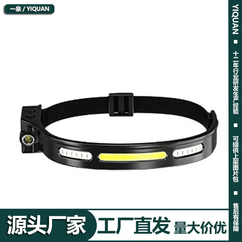 1PCS Long Endurance USB Waterproof Night Running Light Wave Sensing Cob Mounted Outdoor Fishing Headlight