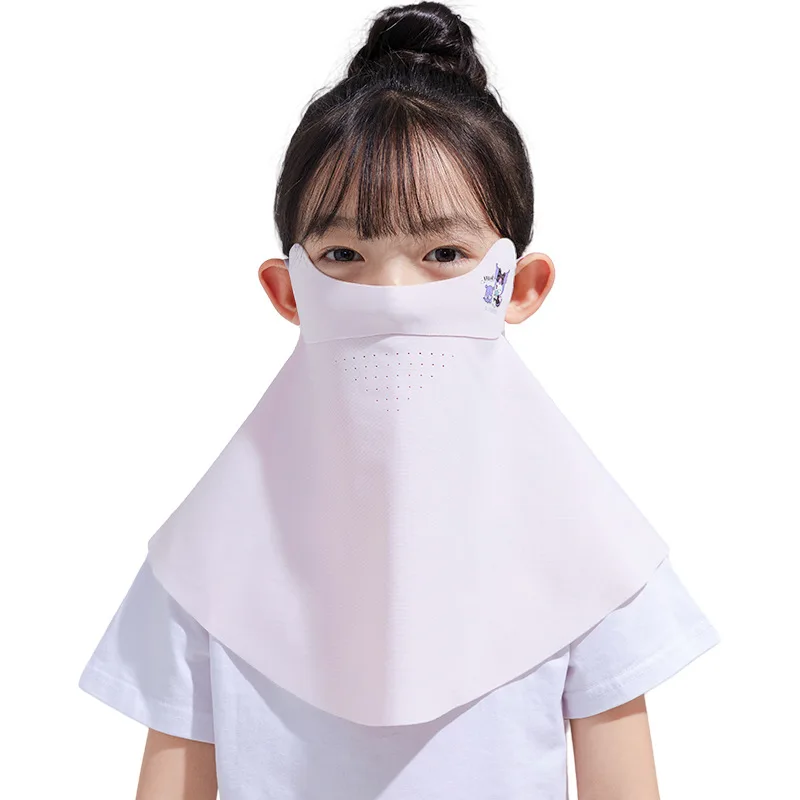 Miniso サンリオ子供日焼け止めマスクアイスシルク通気性紫外線マスクフルフェイス日焼け止め首保護夏