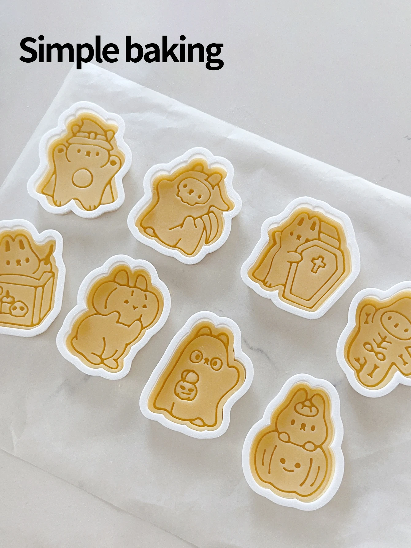 1pc Halloween Rabbit Series Cookie Cutter Cute Día De Los Muertos Baking Tool for Festival Party Kitchen