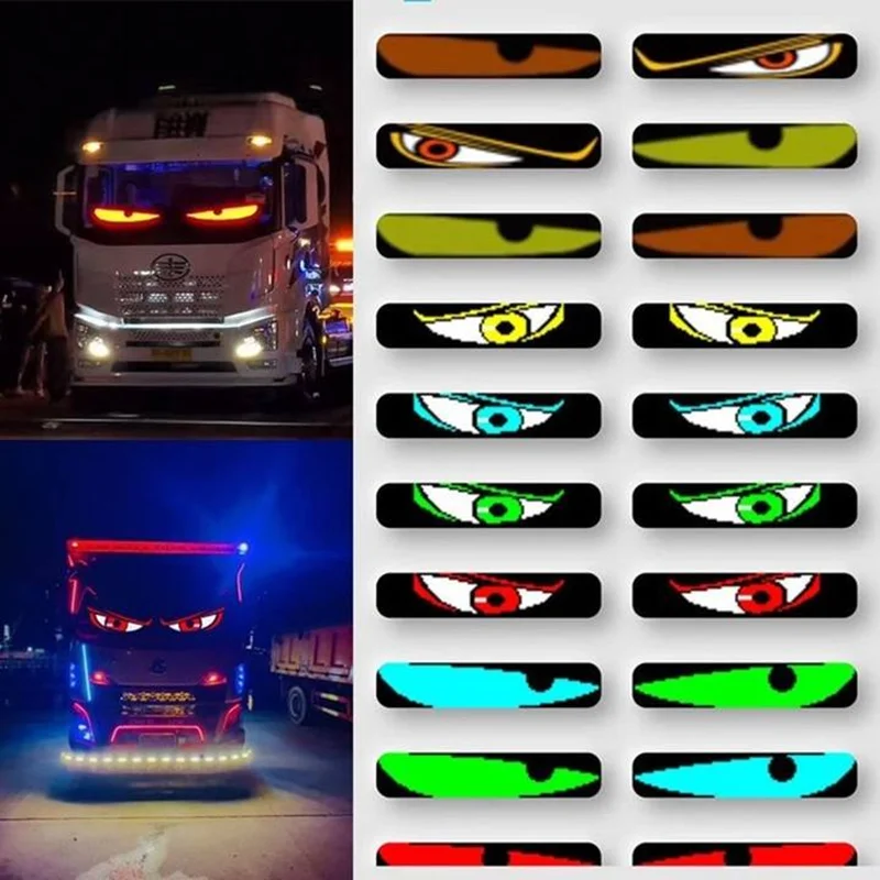 LED Truck Car Devil Eye Large Screen Animation Pattern Lighting Display For Windshield LED Pixel Panel Lighting Scrolling 12/24V