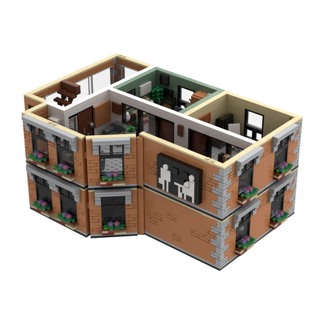 

Custom MOC-124801 Double Storey Studio Model Street Scene (2146PCS) Toys Set
