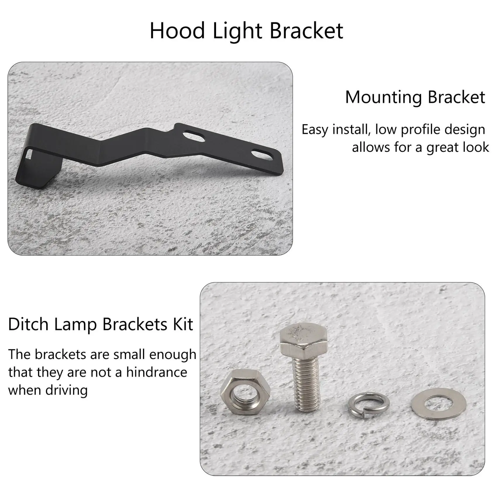 Front Hood LED Light Mounting Bracket Hood Ditch Lamp Brackets Kit for Toyota Tacoma 2005-15