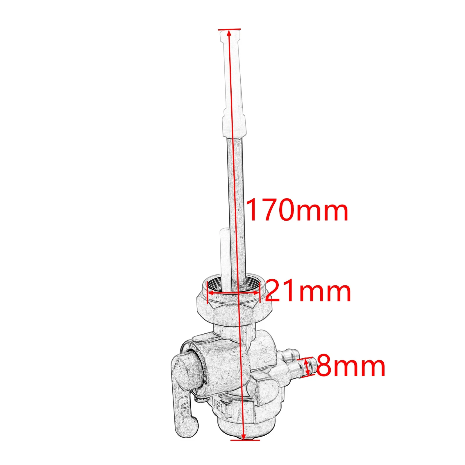 Fuel Petcock Switch Valve Tap For Kawasaki KZ900 KZ1000 C1 Z1 A1 SS Samurai 250 A7 SS Avenger Replace OEM 51023-055 51023-043 view 6