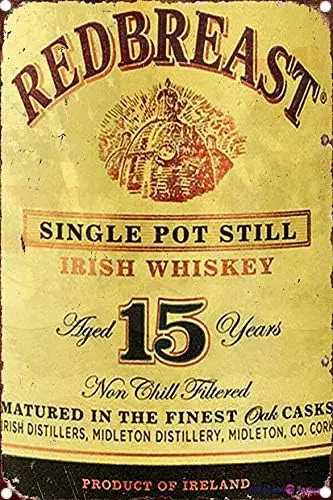 Retro Metal tin Sign Redbreast Irish Pot Still Whiskey ad Aluminum Sign,Cave,Bar,Club, Home Wall Art Metal Tin Sign 8x12 in sign