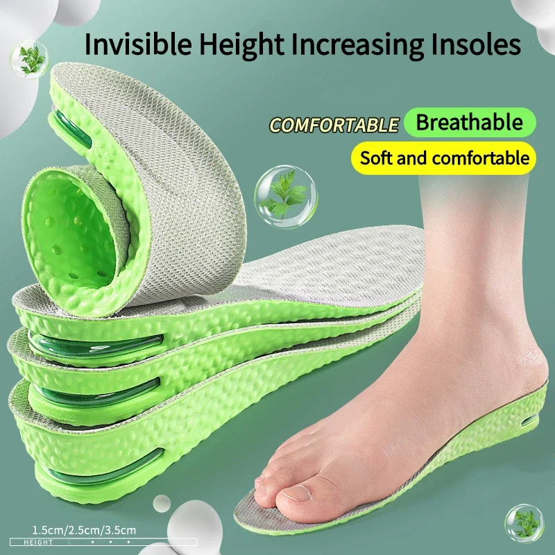 New Air Cushion Height Enhancement Insole Breathable Sweat and Anti-Odour Insole Shock Absorbing Insole for Sports Shoes 1Pair image 4
