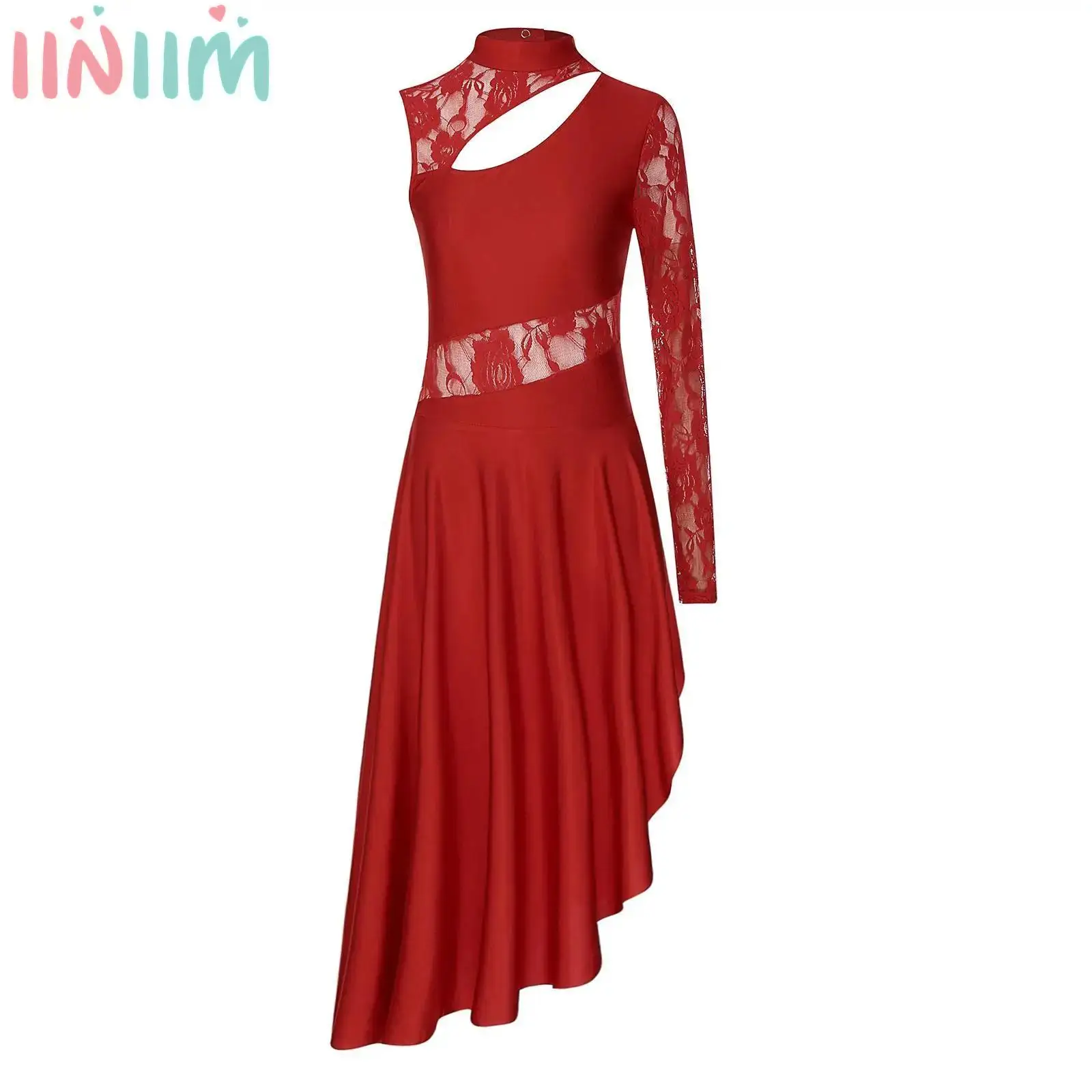 Costume da spettacolo di danza classica da donna vestito lirico asimmetrico diviso per adulti una spalla moderno contemporaneo eseguire Dancewear