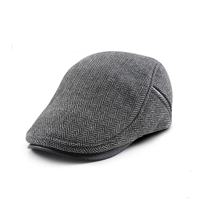 

Men's Retro Advance Hats Children's British Painter Hat Pu Middle-aged And Elderly Warm Peaked Cap Young People