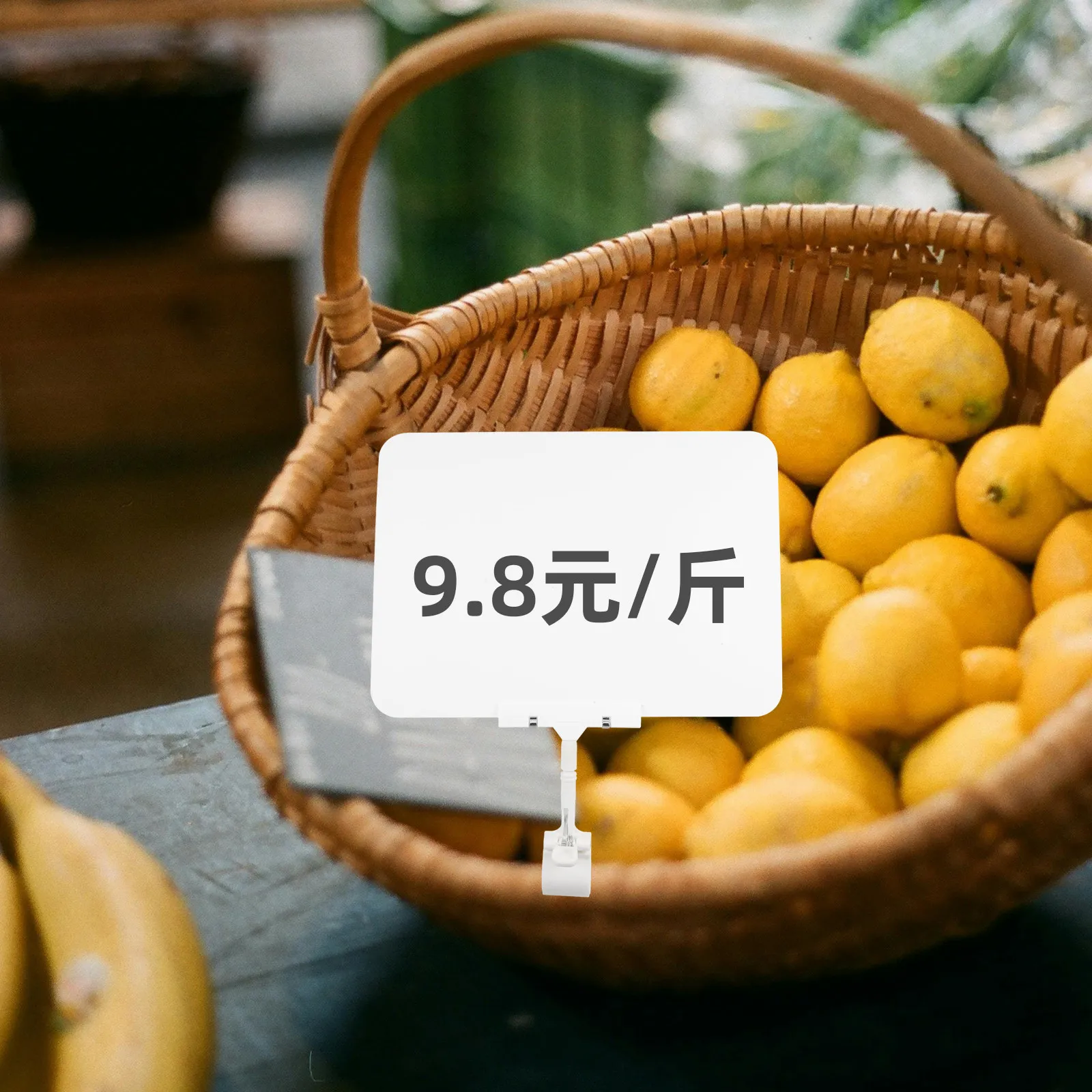 

Erasable Price Sign Holder with Clip for Supermarket Fruit Vegetable Shelf Labeling A4 White Board Display Stand Advertising