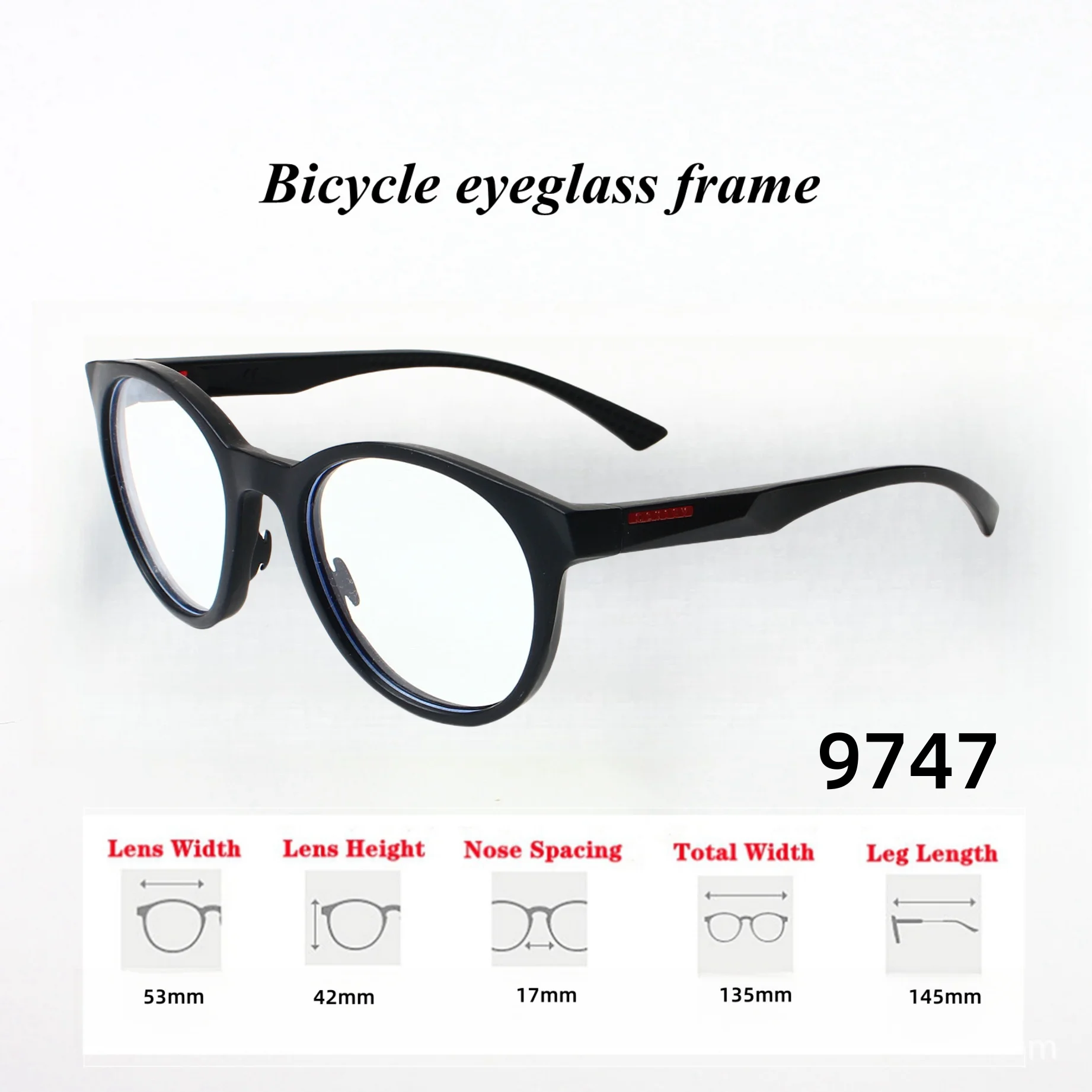 Mitteledo TR90 Fashion Trend Leisure Outdoor Round Frame Sports Glasses Cycling Glasses Prescription Optics 9474