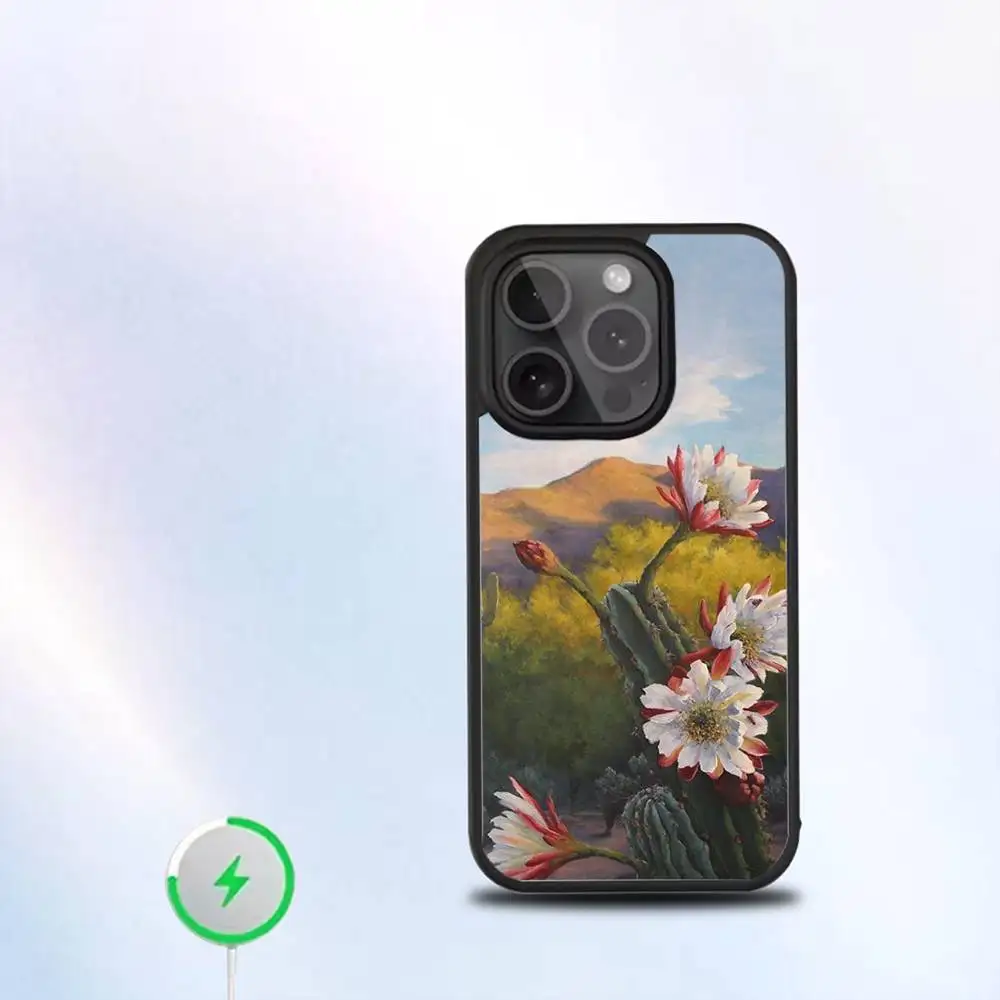 حافظة هاتف بنمط الصبار اللطيفة لهاتف آيفون 17,16,15,14,13,12,11,Pro,Max,Plus,Mini,SE شحن لاسلكي مغناطيسي جديد Magsafe