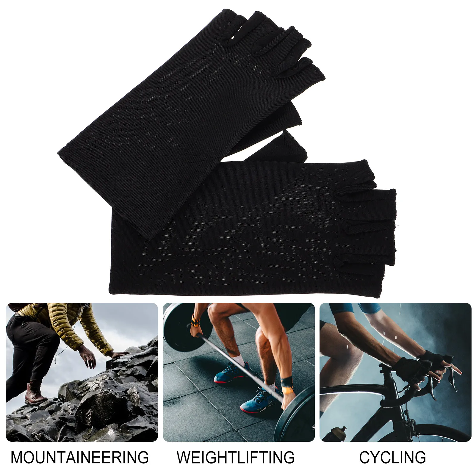 1Pair Uv Protection Gloves Fingerless Elastic Half Finger Sun Gloves for Driving Nail Art Uv Blocking Gel Manicures Hand