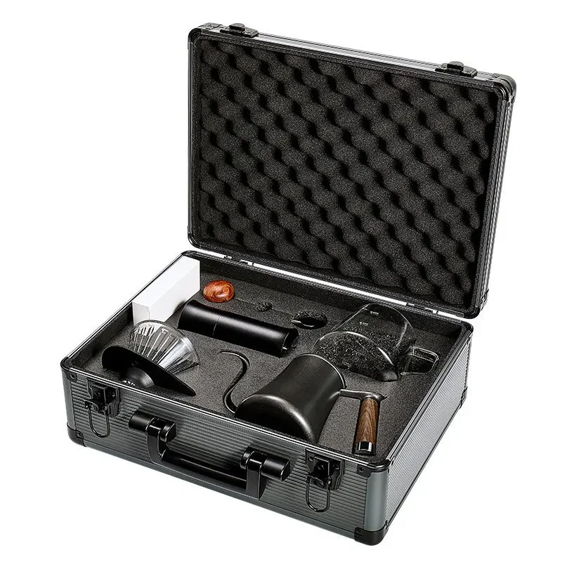 Portable hand-brewed coffee equipment set, bean grinder filter set