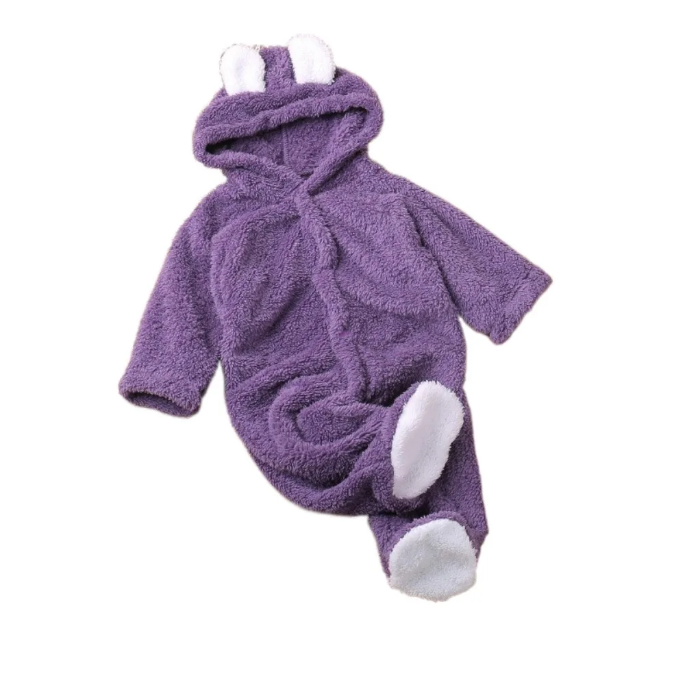 

Cute Warm Baby Jumpsuits Long Sleeve Hooded Infant Rompers 3-6 Months Newborn Onesie Pajamas