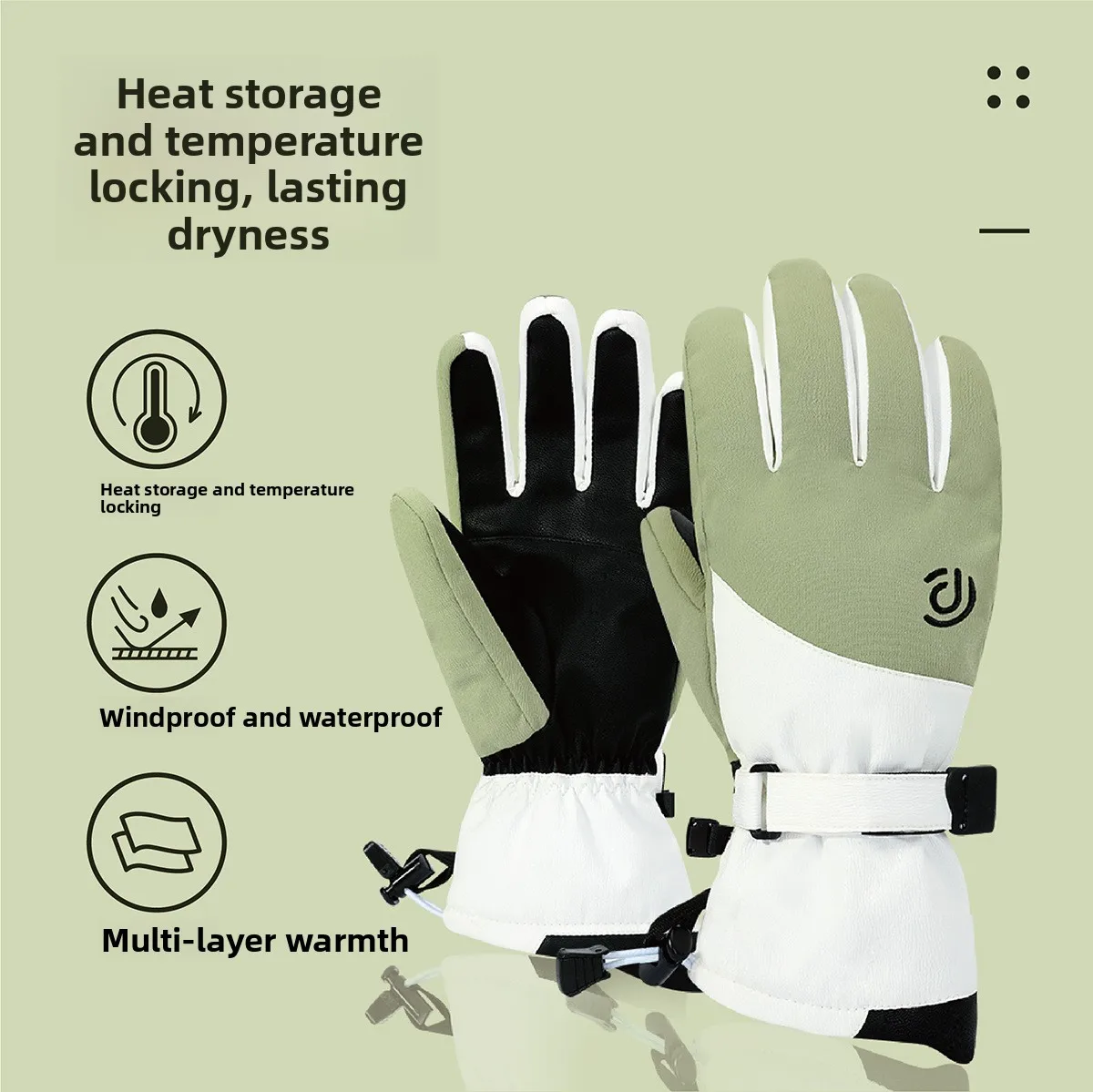 

Ski gloves warm waterproof touch screen men women outdoor sports thickened five-finger