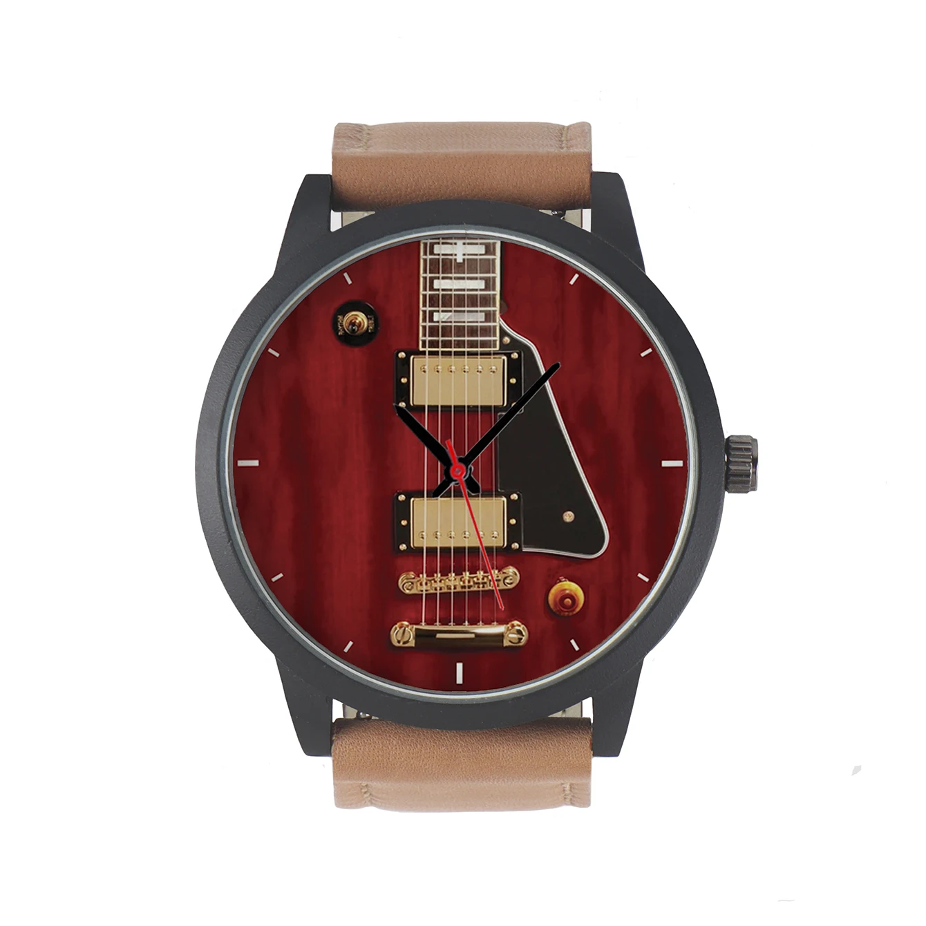 Factory Direct Guitar Bass Design Customized Dial Fashionable Cool Decorative Men\'s Quartz Wrist Watch Gifts For Musician