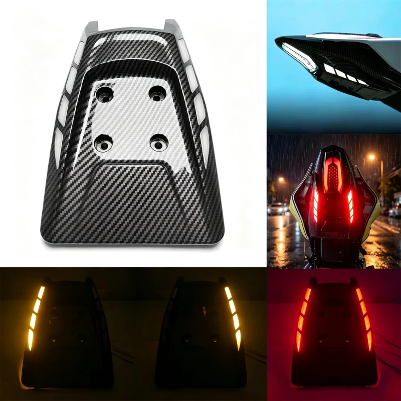LED Undertail Signal Light Carbon Fiber Pattern Cover For YAMAHA R15m R15V4 Motorcycle