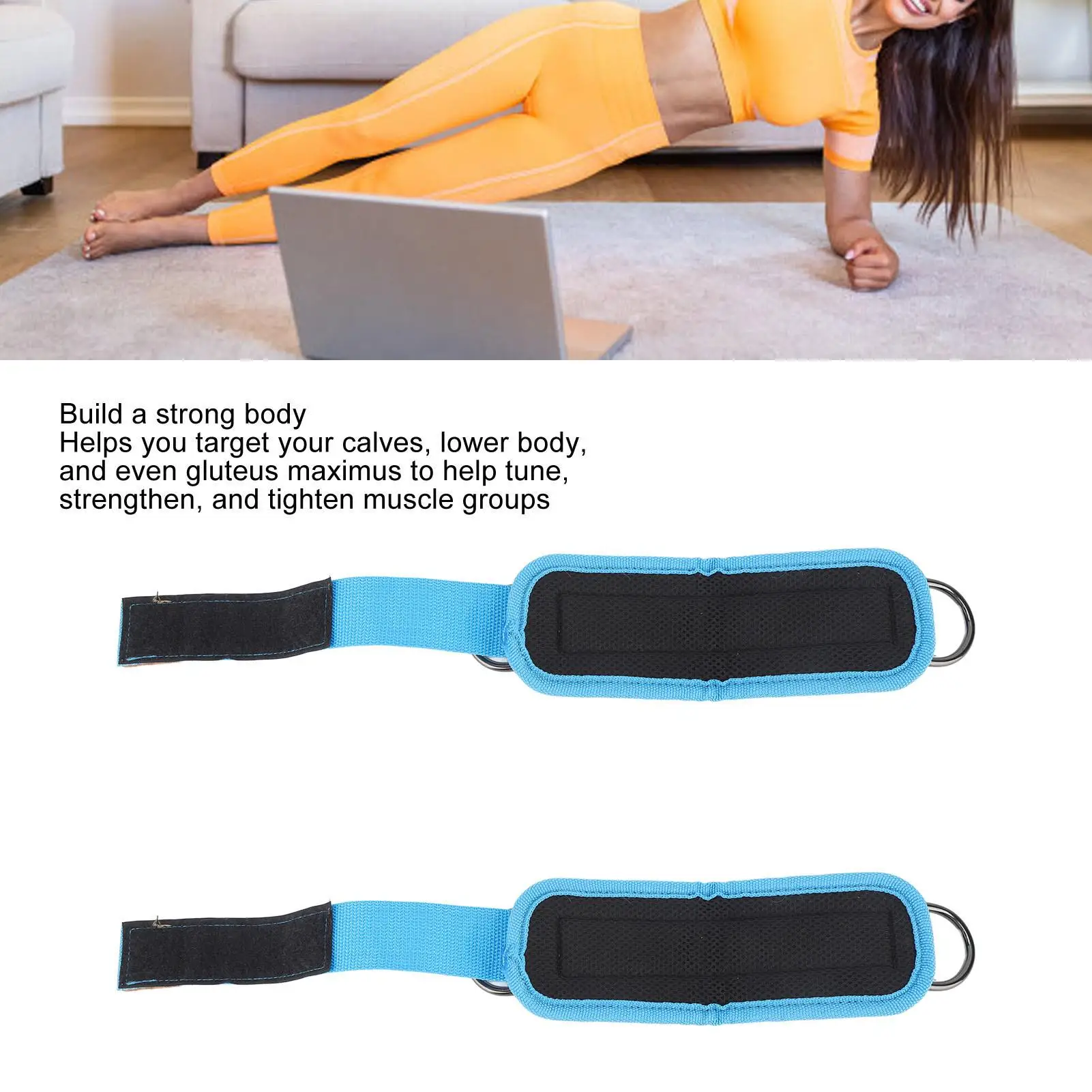 Compact & Lightweight Ankle Strap for gym - Polyurethane Nylon & Iron, Sweat-Resistant & Soft