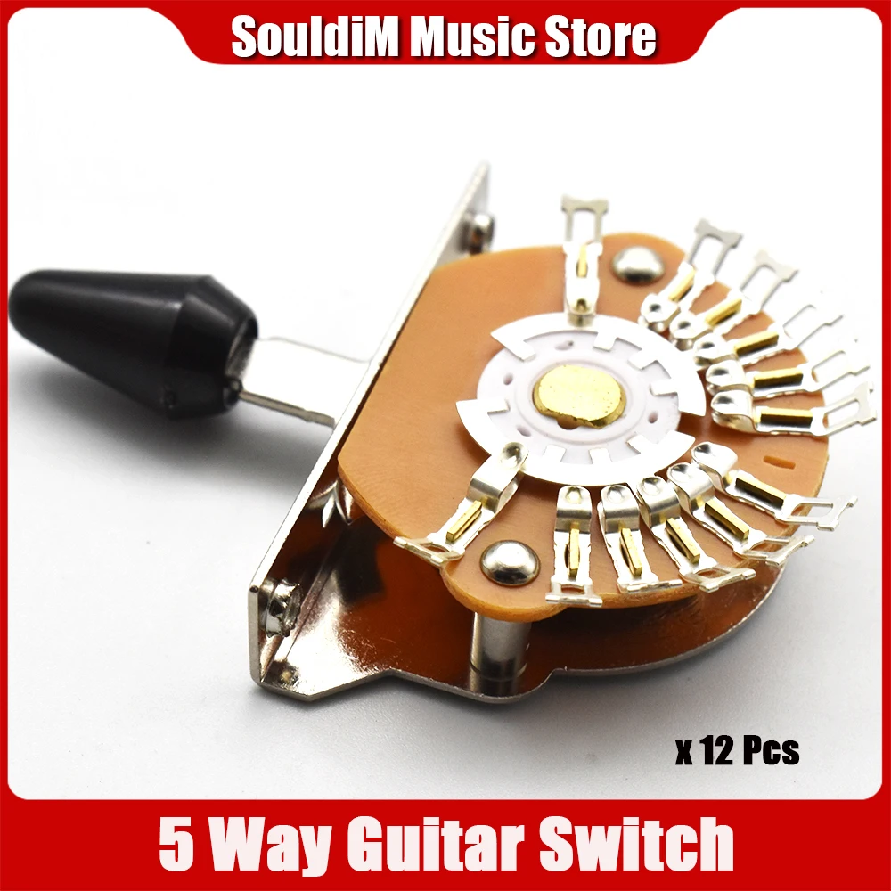 

12pcs 3Way 5 way Guitar Pickup Switch with Screws Pickup Selector Parts Accessories