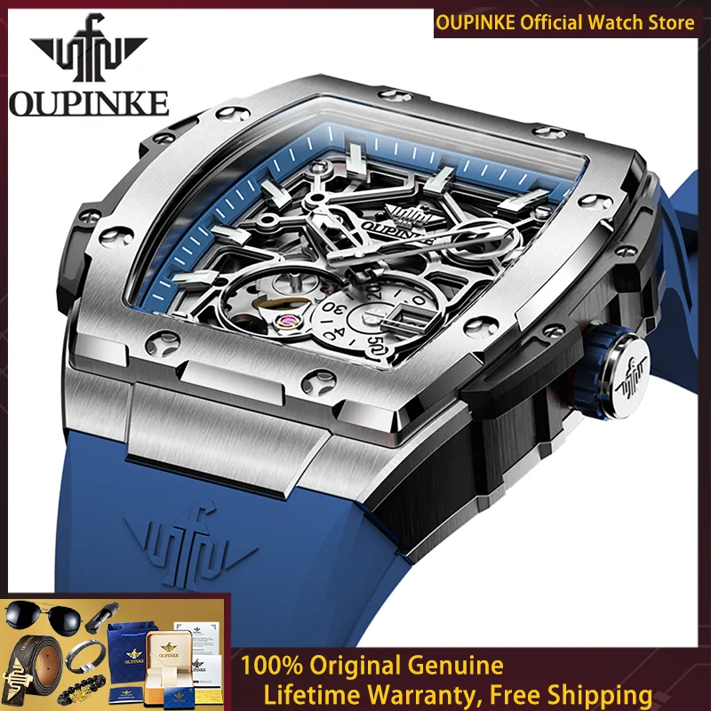 OUPINKE 3213 Automatic Watch Luxury Cool Large Dial Hollow out Waterproof Watch Brand Original Men Mechanical Watch Reloj Hombre