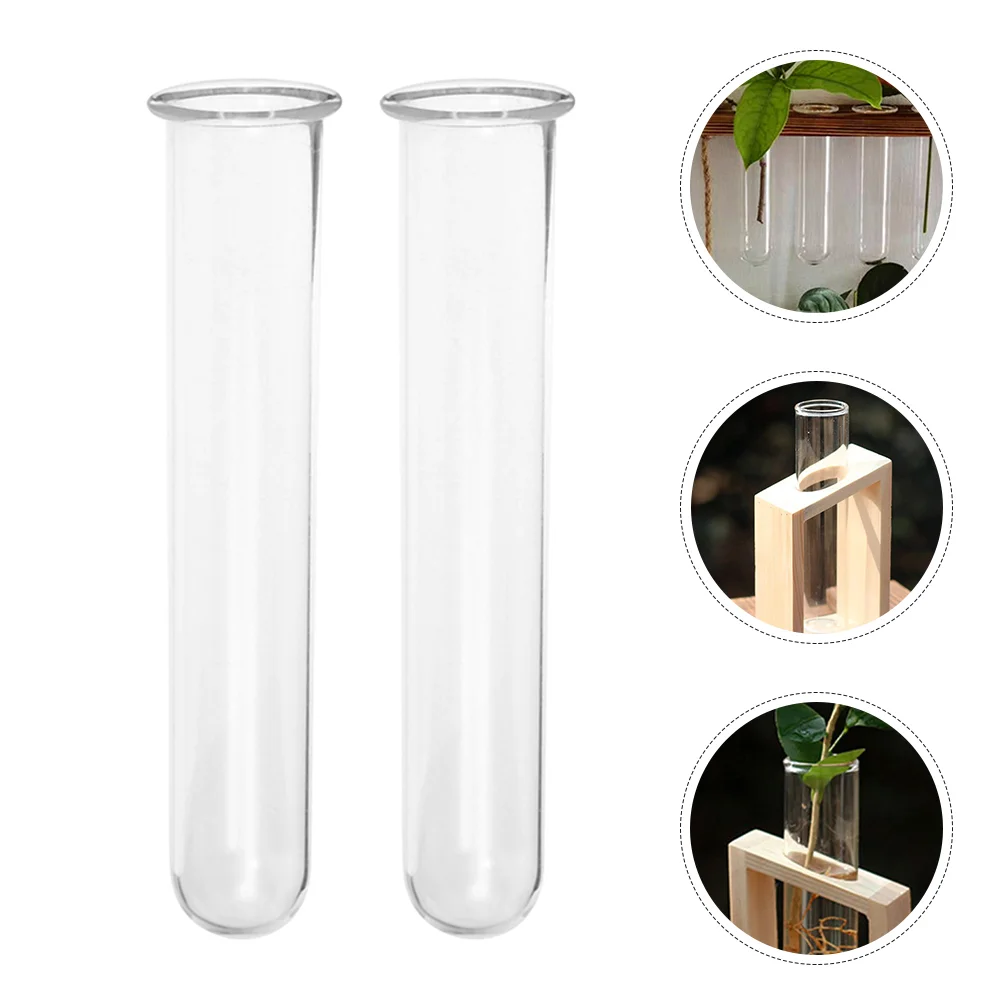 4 Pcs Hydroponic Vase Flower Pots Desk Propagation Station Stand Transparent Glass Tube