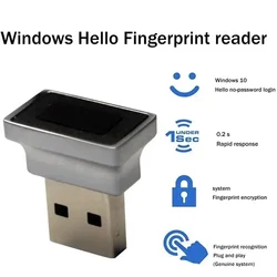 USB 지문 판독기 모듈, Windows 10 11 Hello 생체 인식 스캐너, 자물쇠 잠금 해제 모듈, 노트북 액세서리