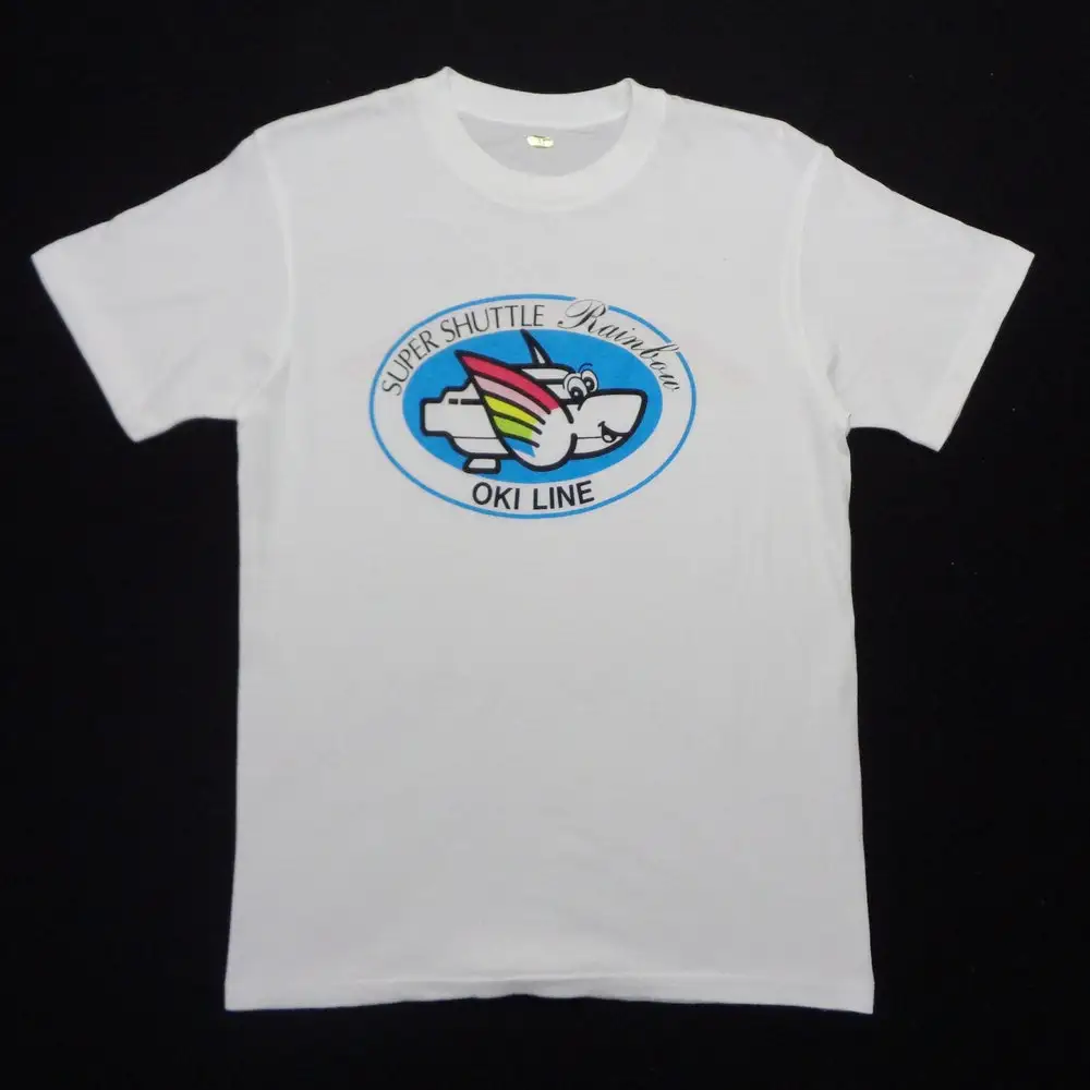 Super Shuttle T Shirt Vintage Rainbow Oki Line Made In Japan Size M