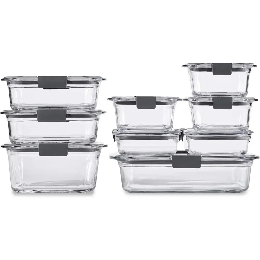 Glass Storage Set of 9 Food Containers with Lids (18 Pieces Total), Set, Tacas De Vidro