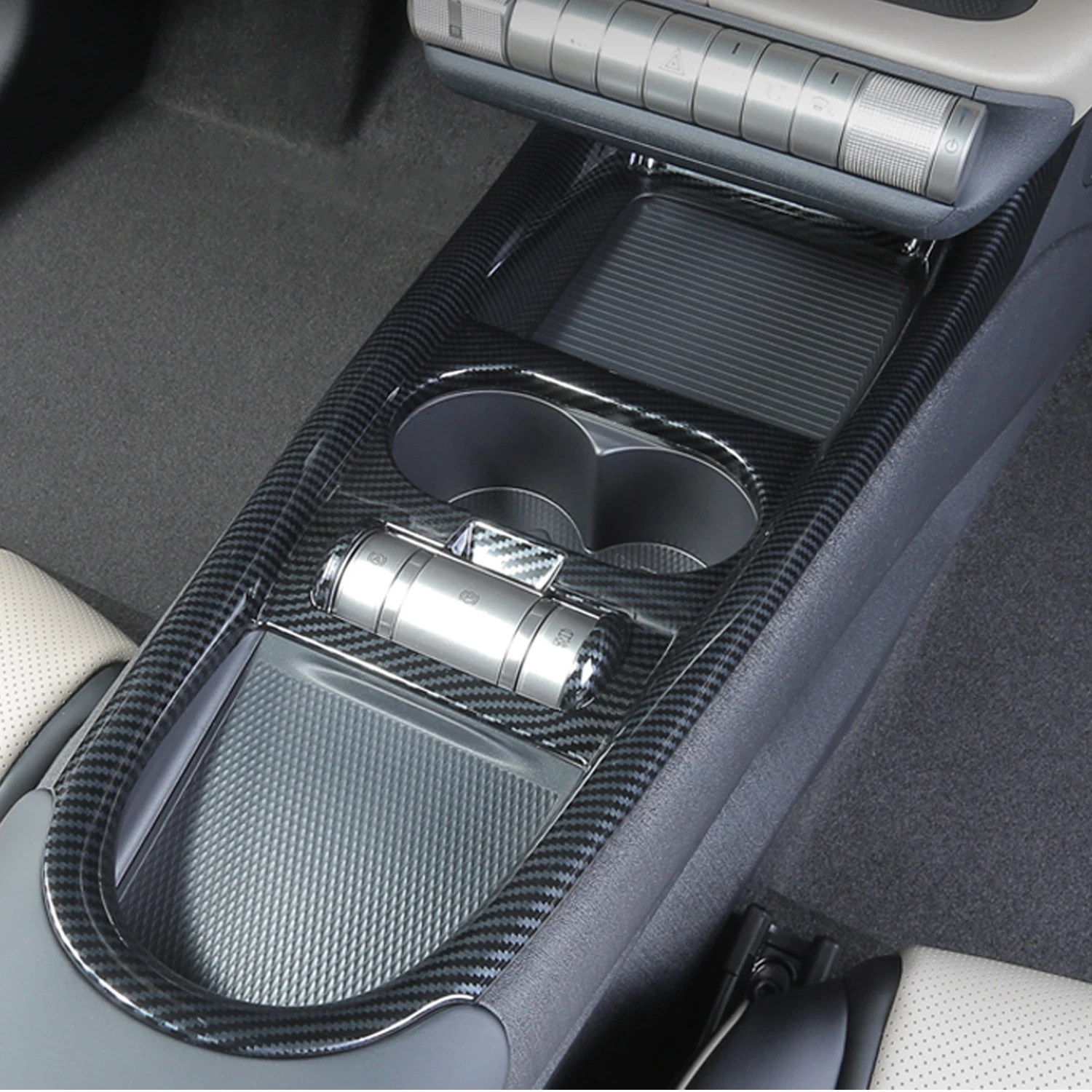 LHD! RHD! for BYD Dolphin 2021-2025 ABS Carbon Fiber Gear Shift Frame Cover Interior Styling Trim Excluding Smart Driving Model