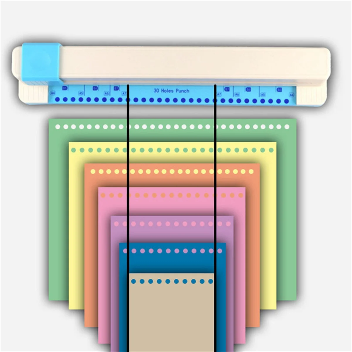AA98 펀칭기 30 홀 문서 칼라 펀칭기 수동 DIY A4 펀칭기 사무용품