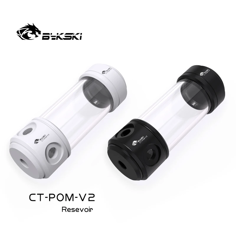 Bykski 260mm 200mm 150mm 길이 X 50mm 직경 아크릴 이중 원통형 수냉식 탱크 4홀 리저버 커버 CT-POM-V2
