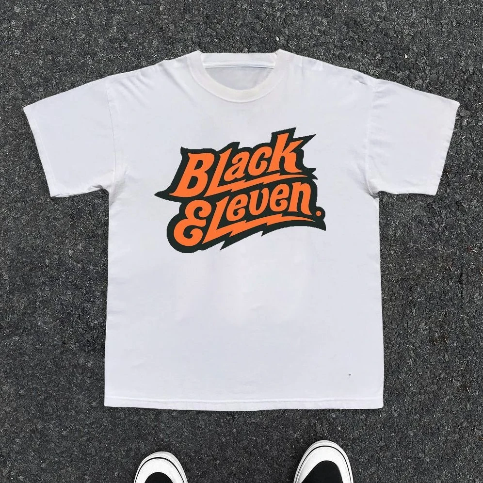 

Street Neutral Japanese Alphabet Pure Cotton Cordoba Black Eleven Men and Women Couple Niche Short-sleeved T-shirt