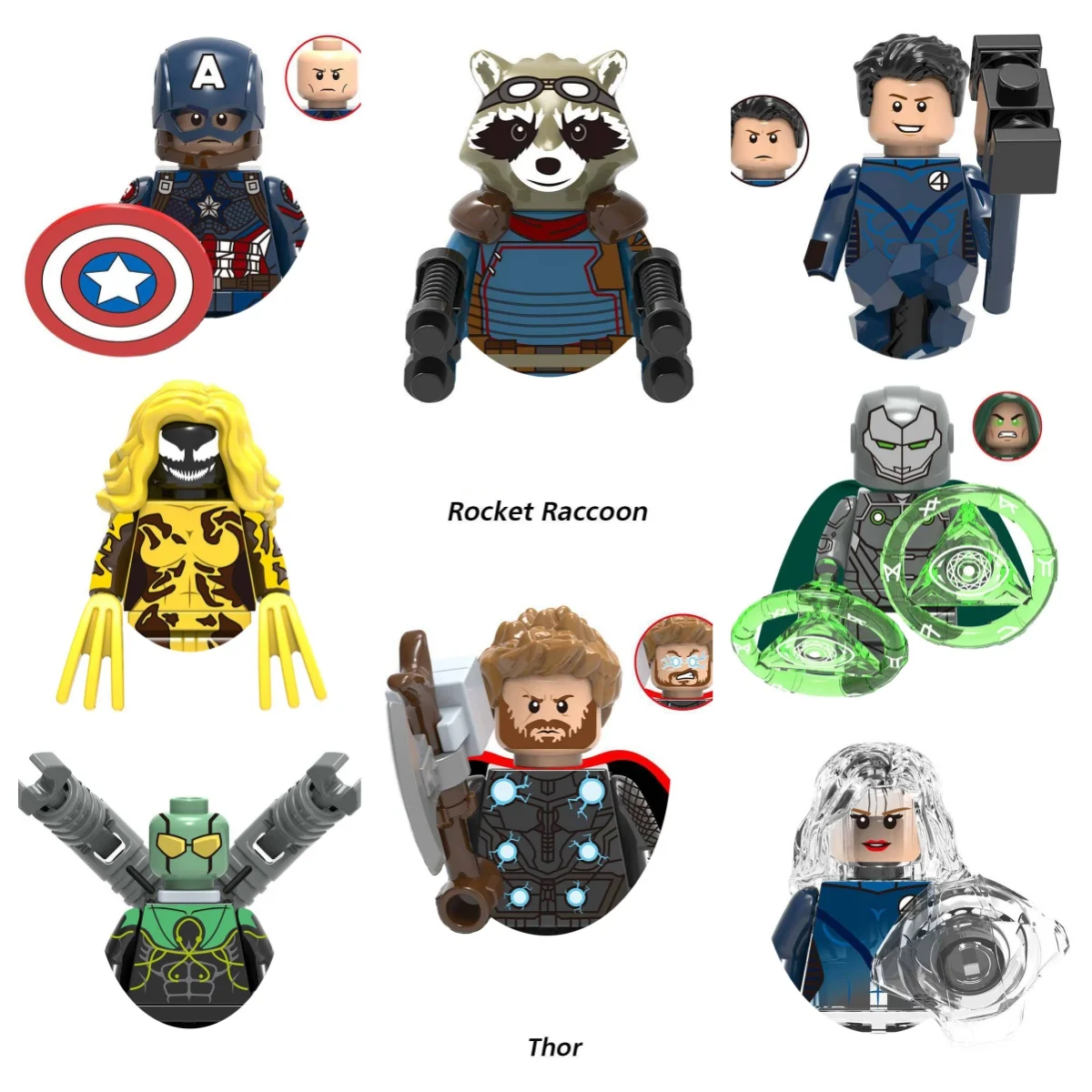 Hot toys New 2024 Marvel superhero Captain America assembled toys Action figures classic movie building blocks toy party gifts