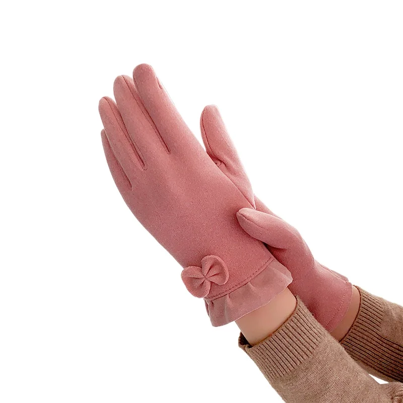 ผู้หญิงถุงมืออุ่น Antislip หน้าจอสัมผัสกลางแจ้งหนาเย็นเยอรมันกํามะหยี่ขี่จักรยานเกาหลีถุงมือฤดูหนาวฤดูใบไม้ร่วงฤดูหนาว