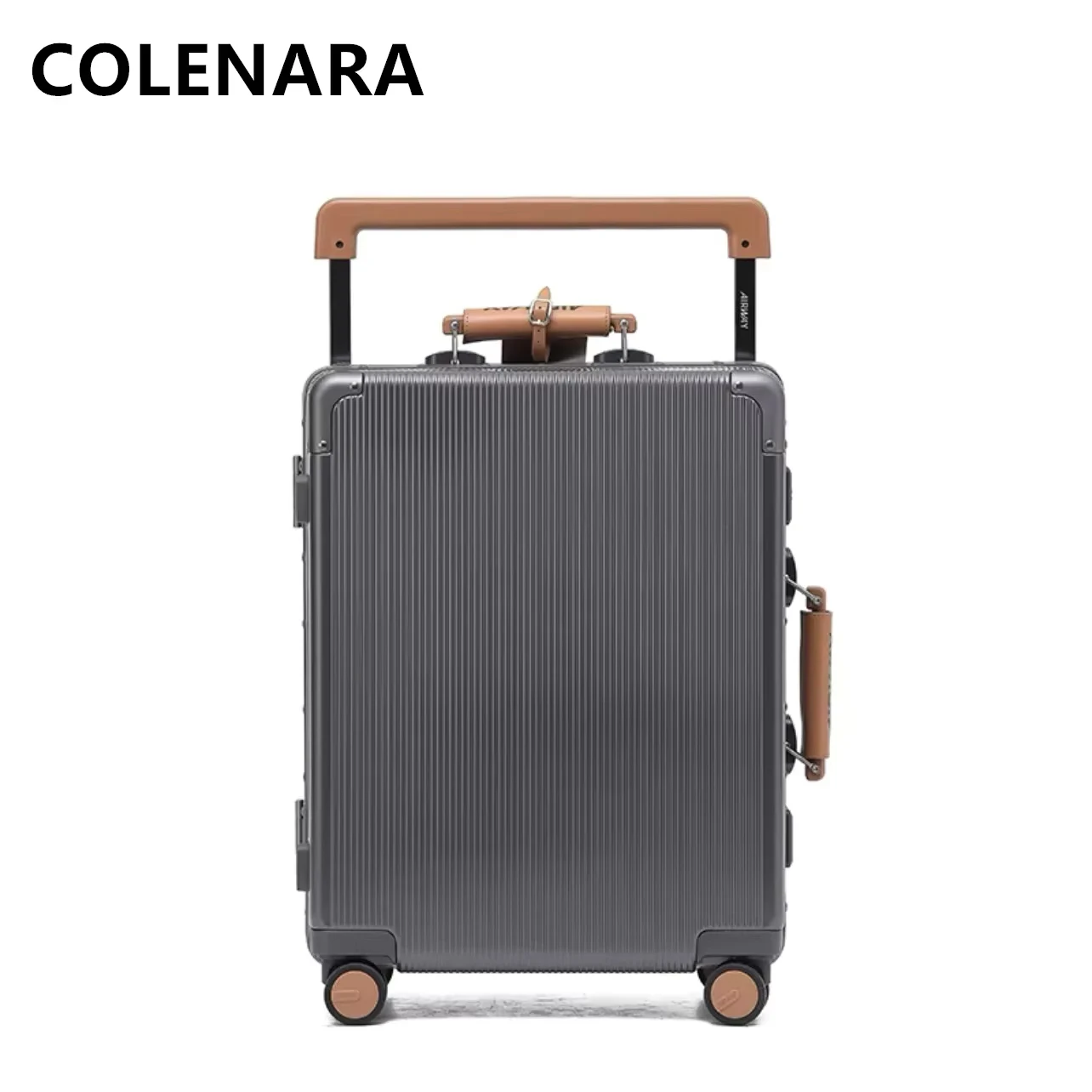 COLENARA ABS+PC Luggage Aluminum Frame Boarding Box Large Capacity Trolley Case 20
