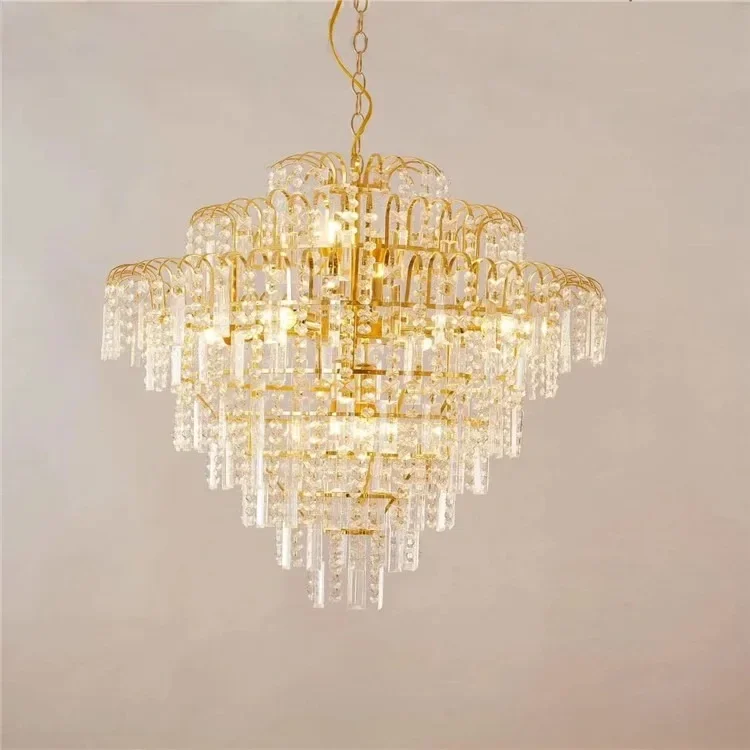 Wedding props, wrought iron, electroplating, crystal European chandelier