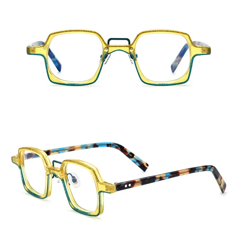 Belight Optical Combo Color Colorful Small Square Shape Acetate Women Men Vintage Spectacle Frame Prescription Lens 19318