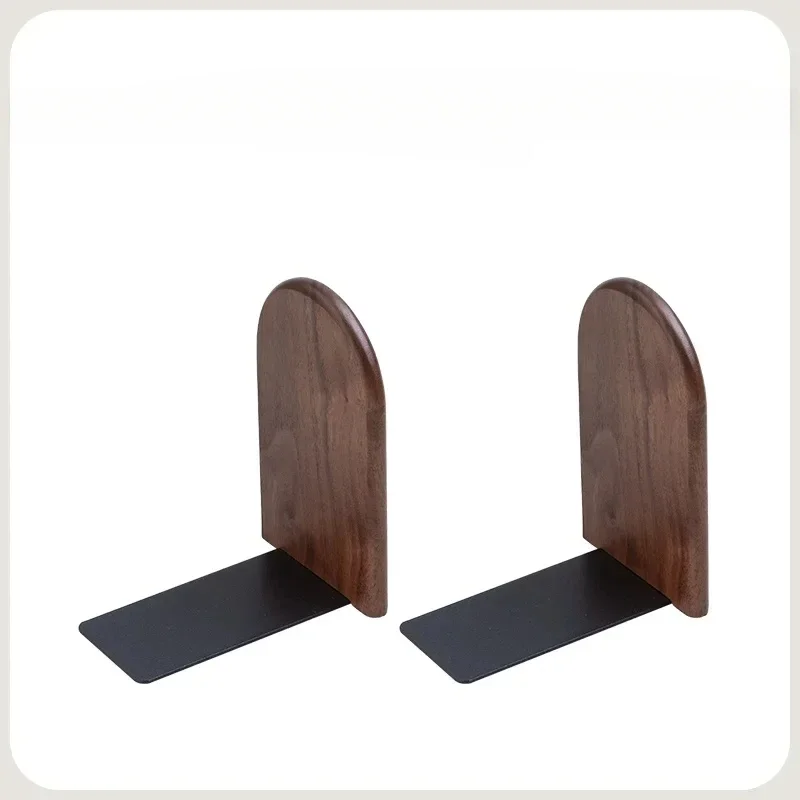 Nordic Solid Wood Bookstand Simple Ins Wind Book Clip Book Support Student Desktop Book Storage Black Walnut Bookshelf