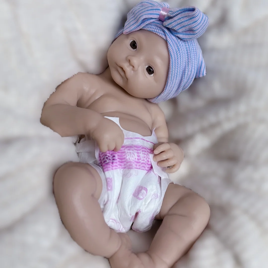 45cm 오픈 입 초원 솔리드 실리콘 bébé reborn 소녀 unpaint 피부 방수 신생아 인형 Corpo De Silicone Doll