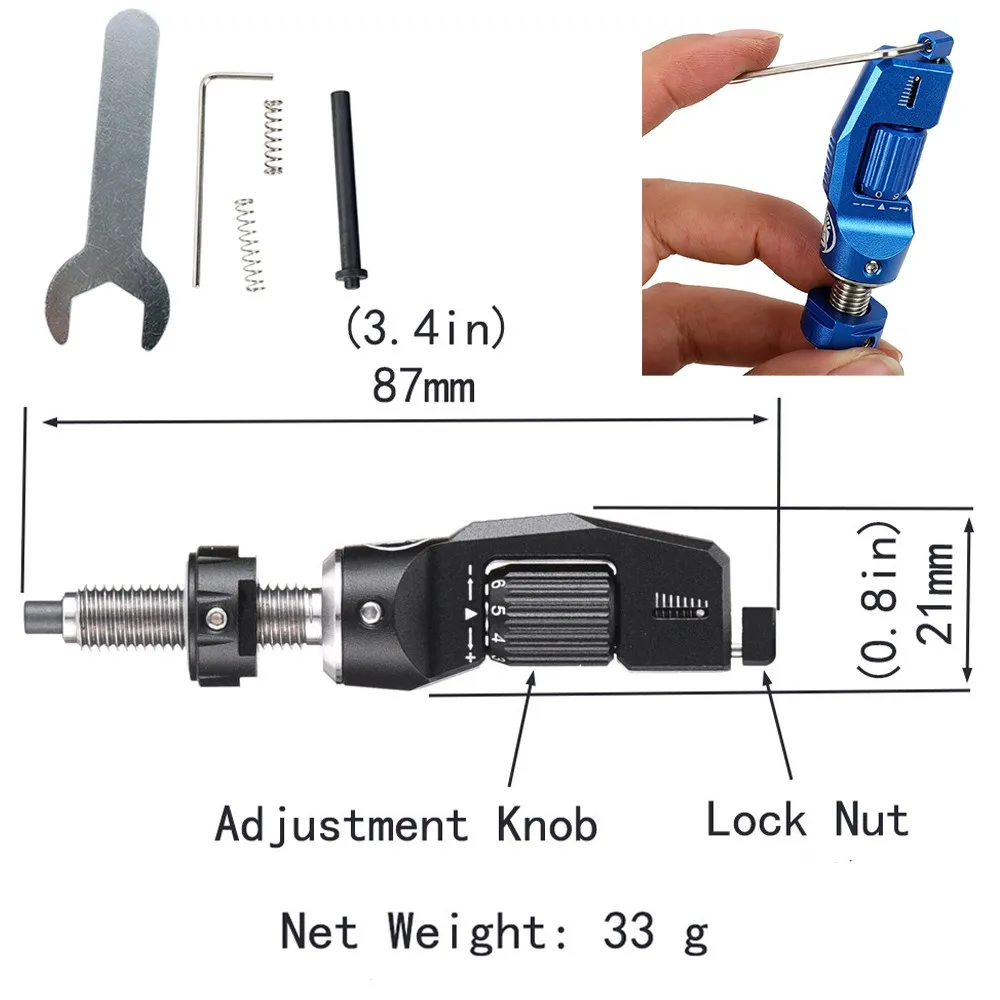 Professional Archery Plunger WTS-CD-02Max Cushion Side Rest 32g Light Weight For Recurve Bow Competition Match And Hunting Use