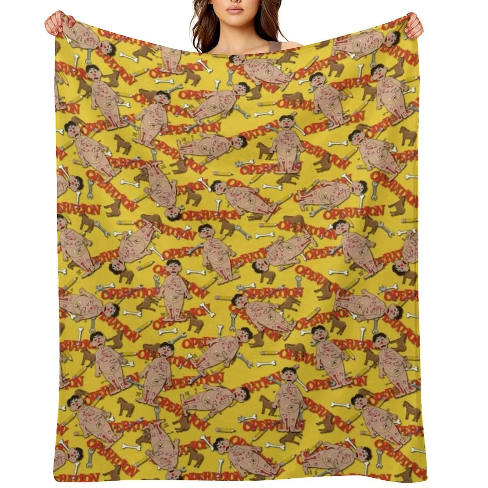 

Operation Game Throw Blanket halloween Furrys Soft Multi-Purpose Blankets
