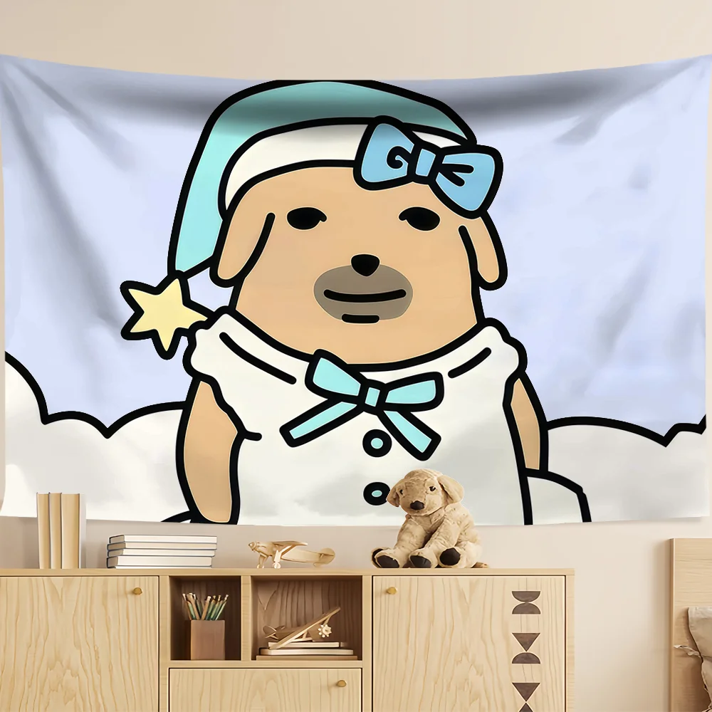 cute funny anime meme nudaeng dog flag For Room Dorm Camping Party Art Style Garage Bar wall Picnic Decoration Banner