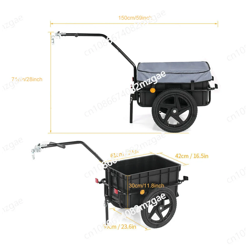 

Universal Bike Cargo Trailer with Towable Bicycle Wagon Cart for Outdoor Camping and Shopping Trips