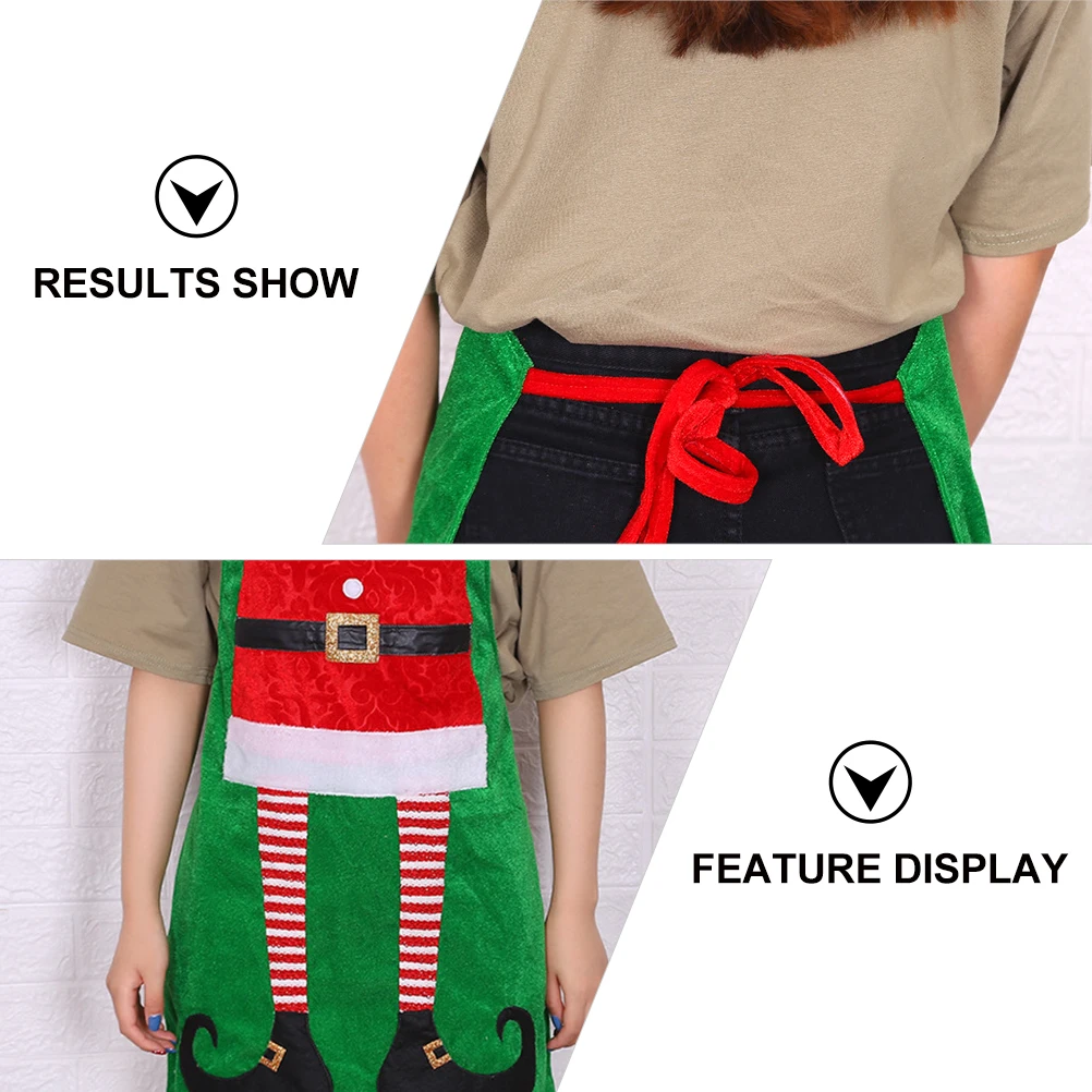

2 pcs Christmas Apron Smock Sleeveless Kitchen Baking Waists Bib Decor Tree Women Pinafore Long Lasting Adjustable Fits Most