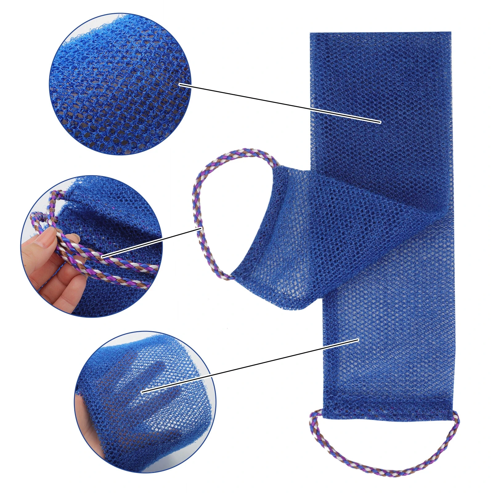 1Pcs Extra Long African Net Sponge, Durable Exfoliating Mesh Bath Towel, Quick Foaming Shower Puff for Dead Skin Removal and Body Scrub view 4